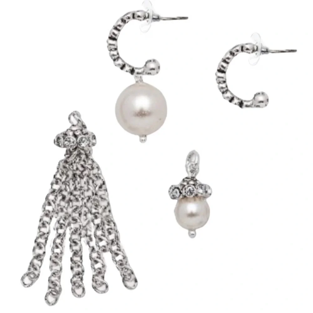 PREMIER DESIGNS • Girl’s Best Friend Four Way Style Earrings Huggie Hoops - Picture 6 of 9